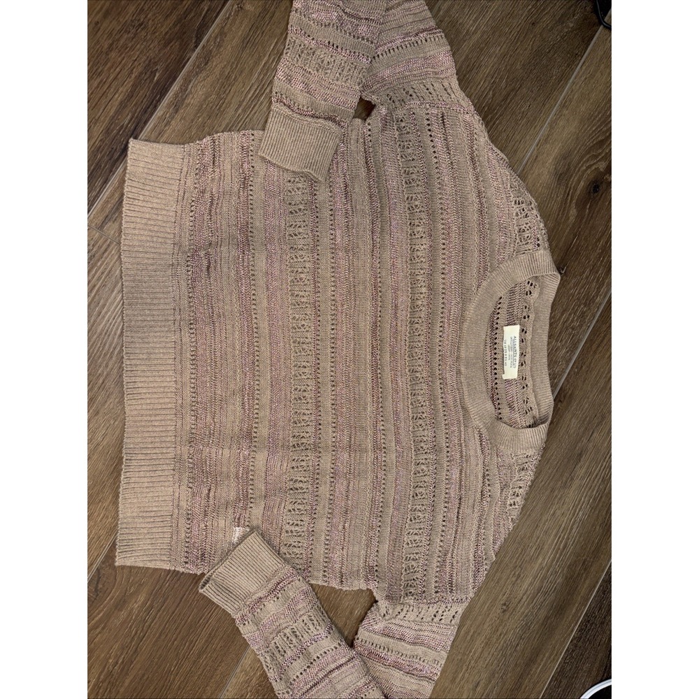 All Saints Co Ltd Jacks Place Open Knit Sweater Gold Brown Size 8